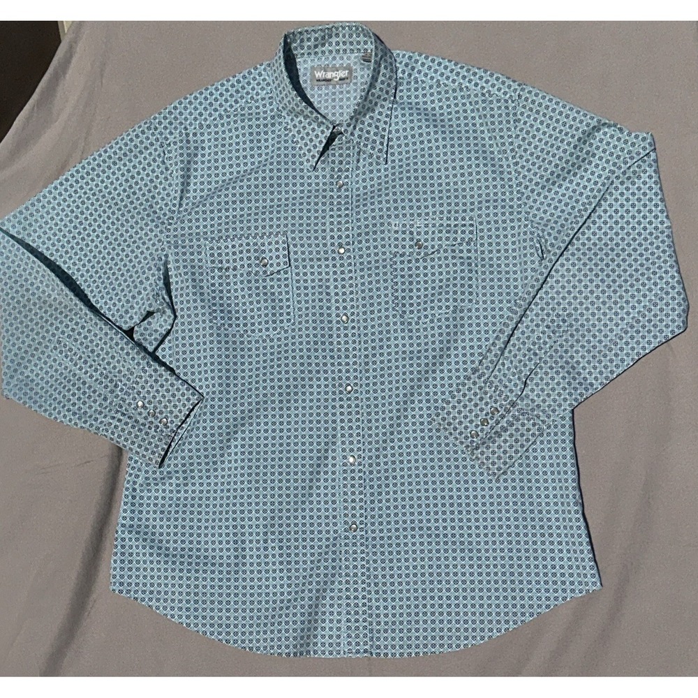 Wrangler Wrancher Pearlsnap Long Sleeve Shirt‎ Mens Size XL- Nice Look- (30-8)